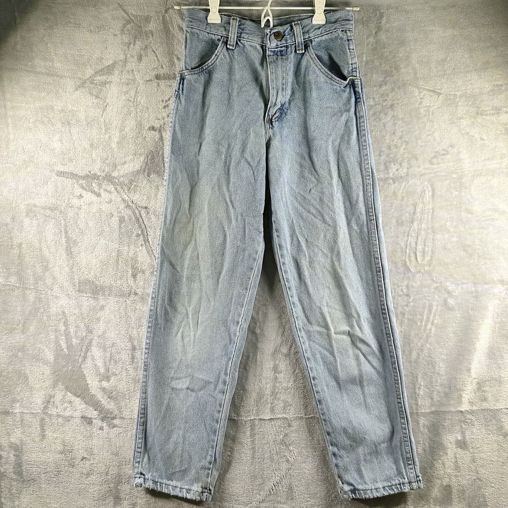 Vintage 80s Light Wash Straight Leg Jeans Boys Size 12 Denim USA Made Rustler